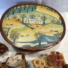 Vintage Folk Art Erzgebirge Region Of East Germany  Hand Carved 7 Pieces  1 Box