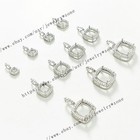 Pre Notched Sterling Silver Pendant Cushion 4x4mm To 14x14mm Semi Mount Dangle