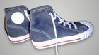 Vintage Gray Canvas High Top Sneakers White Toe Cap Youth 4 Deadstock