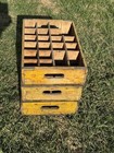 Lot Of 3 Vintage Coca-cola Wood Divided 24 Bottle Crates Yellow Coke