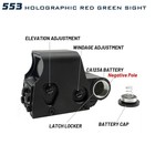 553 Holographic Red green Dot Reflex Sight For 20mm Picatinny Rail Black tan red