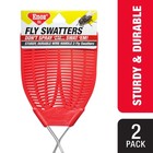  3 Pack enoz Fly Swatter  Wire Handled Plastic Fly Swatter  Assorted Colors 2 Ct
