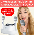 Karaoke Microphone Set - Wireless Microphones With Uhf 2x100 Channel Receiver  H