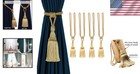 Gold Curtain Tiebacks Tassel Holdbacks  2 Pack