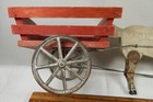 E  1900 s Americana Primitive Pull Toy Horse   Wagon Tin Legs   Wheels 16  Aafa