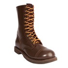 Men s 10 Inch Brown Leather Jump Boot - Army Style Tactical Boots