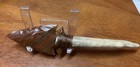 Flint Knapped Agate Stone Arrowhead Blade W  Antler Handle Knife 6 0   inch