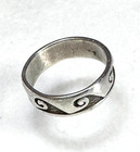 Men s 925 Sterling Silver Vintage Sea Waves Band Ring Size 10