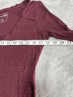 Long Sleeve Tshirt Top Burgundy Waffle Knit Scoop Neck Lightweight Breathable