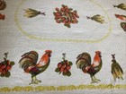 Vintage Mcm Rooster Table Cloth Terry Cloth Farmhouse Kitchen Decor Kitsch 61x51