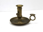 Vintage Brass Candle Holder With Handle And Drip Tray