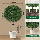 4pcs 27 5  Artificial Boxwood Topiary Ball Tree With Ground Spike Outdoor Garden