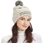 Funny Bobble Beanie Hat Horse Gifts For Women Horse Stuff One Size Beige
