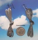  4015er Antiqued Sterling Silver Plated Left   Right Dragonfly Earrings - 1 Pair
