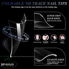 Stiletto Nail Tips soft Gel Almond Half Cover False Nails Clear Acrylic Press On