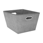 Large Grommet Storage Bin Basket Nonwoven Gray Heavy Duty Open Top Organizing Us