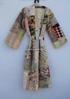 Silk Patchwork Handmade Kantha Jacket Japanese Kimono Style Kantha Robe Winter