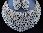 Starry Night Clear Austrian Rhinestone Necklace Earrings Set Bridal Prom N11900g