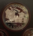 3 Royal Canadian Silver Mint 1981 Double Dollar Proof Coin Set Leather Case