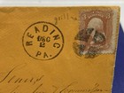 1867 3c Washington Grill Scott 94 Cover Reading Pa Fancy Cork Cancel Adv Lumber