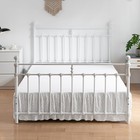 Queen Bed Skirt Tufted Ruffled 18 Inch Drop Split Corners Boho Style White