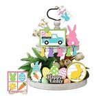  Tray Decor  12pcs Bunny Easter Tiered Signs  Wood Gnome Truck Flower 