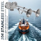 Aolihan 150db 12v Dual Marine Horns - Polished Stainless Steel Low High Tones