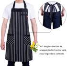 Aprons For Women And Men Kitchen Chef Apron With 3 Pockets And 40  Long Ties Adj