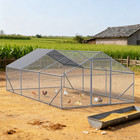 Metal Chicken Coop 20x10x6ft Outdoor Poultry Pen With Cover