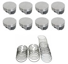 Silvolite Hypereutectic Flat Top Pistons Set 8 rings Kit Gm Chevy 6 2l Ls3 Std