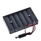 6-aa Slot Battery Holder Spring Clip Case Plastic Storage Box Plug 9v Dc Black