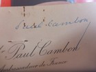 Paul Cambon  Signed  Business Card Famous French Ambassador Diplomat 