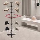 Rotating Hat Display Rack Free Standing Metal Floor Caps Headwear Stand 5 Tier
