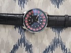 Timeartx Casino Quartz Date Analog Watch Multicolor Dial Black Leather Strap
