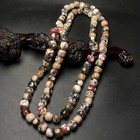 108 Tibetan Buddhism Old Agate Beads Dzi Beads Prayer Handstring Necklaces G1735