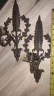 Set Of Vintage Brass Wall Sconces Candle Holders 14 X 6  Made In India 