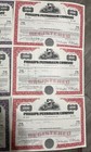  lot Of 9  Phillips Petroleum Company Bond Stock Certificate - 3 Colors