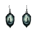 Fox And Moon Lime Aqua Blue Purple violet Glow In The Dark Earrings