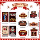Harloon 18 Pcs Circus Party Signs Halloween Sign Red  White  Blue 