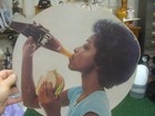 Vintage Coca Cola 70 s Girl Drinking Coke Cardboard  Sign  Easel Display - Rare 