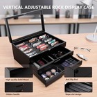 Knife Display Case 43  Wood Black Edc Pocket Knives Watch Organizer Storage Box