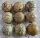 9 Antique Vintage Square Mesh Dimple Golf Balls Ball Walk Over Shoes Whippet