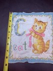 Vintage Mcm Childs Handkerchief C Is For Cat Linen