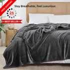 Dark Grey Fleece Throw Blanket For Couch Sofa   50  X 60   