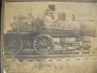 Photograph Early Steam Engine On Railroad Track  Mounted On Cardboard