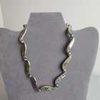 Vintage 925 Sterling Silver Abalone Inlay Necklace   Bracelet Set Mexico 2 3oz