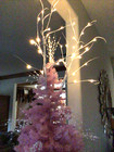 Gorgeous Pink Christmas Tree 8 5    Tall Vintage Old Stand Xlnt Lighted Topper