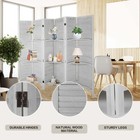 6 Panel Wood Room Divider Folding Privacy Screen Partition Wall W  Shelves