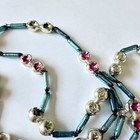 Vtg Mercury Glass Christmas Garland Blue Silver Double Indent With Tubes 66 
