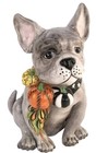 Frenchie French Bulldog Ceramic Dog Figurine Blue Sky Clayworks Harvest Pumpkin